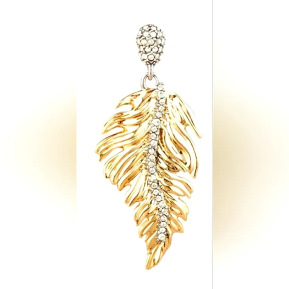 Alexis Bittar Gold Feather Drop Earrings - Picture 5 of 8